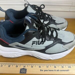 Fila Black, Gray, and White Athletic Shoes